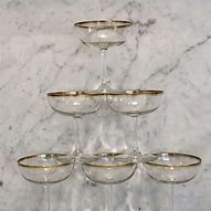 Image result for Gold Rimmed Champagne Saucer
