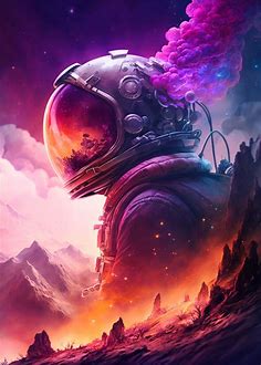'Astronaut Galaxy' Poster, picture, metal print, paint by nogar007 ...