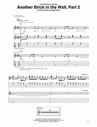 Image result for Another Brick in the Wall Bass Tab