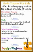 Image result for Cool Riddles for Kids with Answers