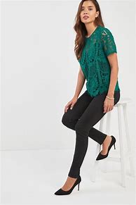 Image result for Green Lace Strap Top