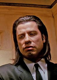 Image result for John Travolta Long Hair Pulp Fiction