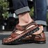 Image result for Men's Sandals Comfort Shoes Slingback Sandals Casual Beach Walking Shoes Cowhide Breathable Dark Brown Spring Summer US13.5 / EU47 / UK12.5 / CN50