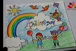 Image result for Drawing for Children's Day