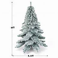 Image result for Gymax 6ft Snow Flocked Hinged Artificial Christmas Tree Unlit Holiday Decor, Size: 6', Green