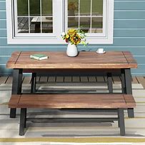 Image result for Outdoor Dining Table with Benches
