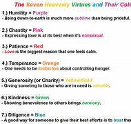 Image result for 7 Heavenly Virtues Colors