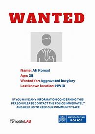 Image result for Police Wanted Poster Empty