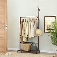 Image result for wood clothes hangers rack