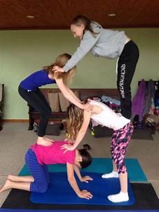 4 person acro yoga Cool yoga poses Yoga poses for two Yoga poses