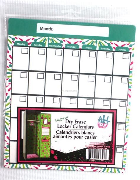 dry erase locker blank calendar from China manufacturer   Ningbo  
