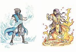Image result for How to Draw Scorpion vs Sub-Zero