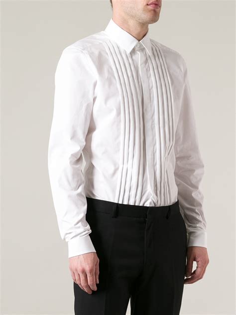 Lyst   Valentino Pleated Shirt in White for Men