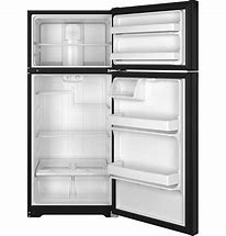 Image result for Black Glass Front GE Refrigerator Freezer On Top
