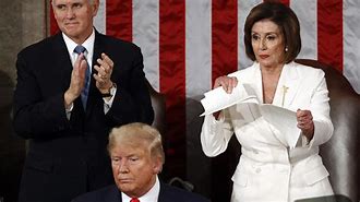 Image result for Nancy Pelosi State of the Union Paper Tear