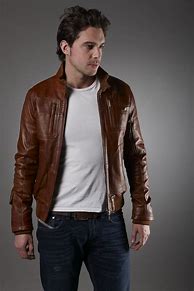 Image result for Leather Jacket Man Fashion