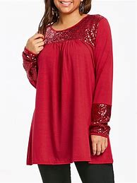 Image result for Plus Size Red Sequin Top