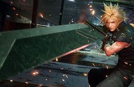 Image result for Cloud Strife FF7 Remake with Sword
