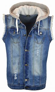 Image result for Jean Jacket Vest with Hoodie