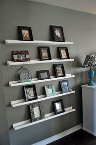 Image result for Gallery Wall with Shelves and Frames