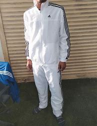 Image result for White Adidas Tracksuit Bottoms