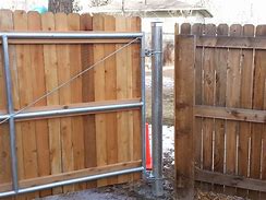 Image result for Wood Fence with Metal Gate