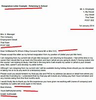 Image result for Resignation Letter Returning to School