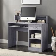 Image result for computer desk with hutch grey