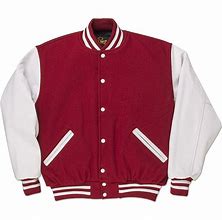 Image result for Crimson Leather Varsity Jacket