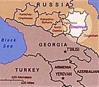Image result for Chechnya and Russia Map