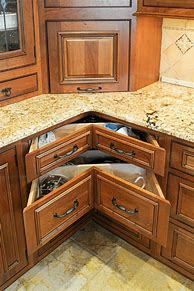 Image result for Corner Kitchen Cabinets Design