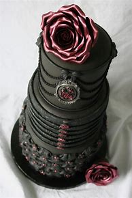 Image result for 2 Tier Gothic Wedding Cake