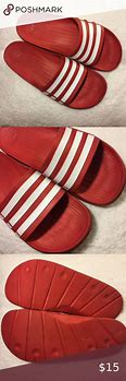 Image result for Red and White Adidas Slides