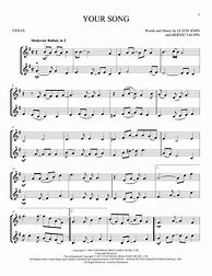 Image result for Your Song Sheet Music