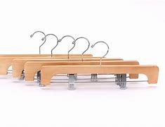 Image result for Wooden Pant Hangers with Clips