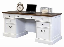 Image result for Double Pedestal Desk White
