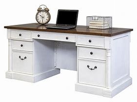 Image result for White Pedestal Desk