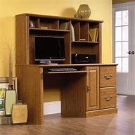 Image result for Small Wood Desk with Hutch