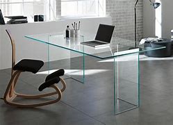 Image result for modern glass desk with storage