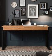 Image result for Black Wood Desk with Drawers
