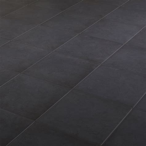 Konkrete Black Matt Porcelain Floor tile, Pack of 34, (L)200mm (W)200mm  