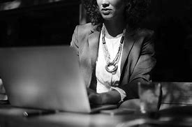Image result for Woman at Desk Black and White