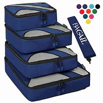 Image result for 4 Set Packing Cube - Travel Organizers With Laundry Bag, Blue