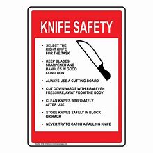 Image result for Knife Safety Sign