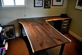 Image result for Handmade Wooden Black Desk