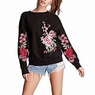 Image result for Floral Sleeve Sweatshirt