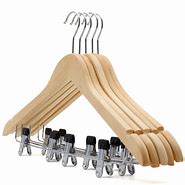 Image result for Wooden Clothes Hangers with Clips