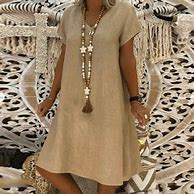 Image result for V Neck Women Dresses A-Line Going Out Chiffon Plain Dresses Pink/4XL