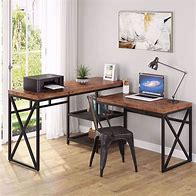 Image result for Rustic L-shaped Desk with Shelves