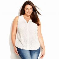 Image result for Plus Size Sleeveless White Blouse